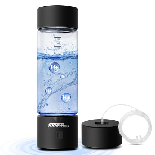 Hydrogen Water Bottle Generator, 2500ppb Portable Water Ionizer Machine with SPE/PEM Technology in...