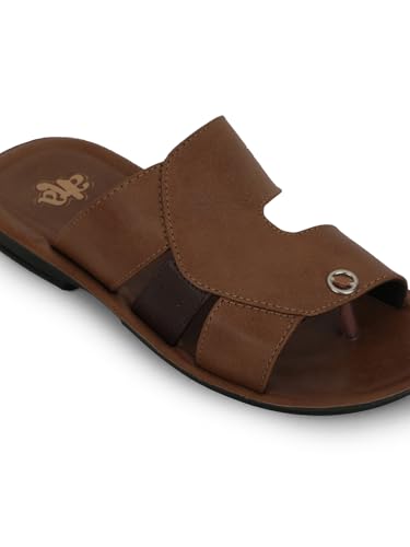 Image of Liberty A-HA MPU-58 Casual Flat Sandal For Men - Black,Brown, Tan PU Slip-on Slipper - Stylish Footwear for Travel, Office & Home - Soft Padded Sole - Lightweight and Durable - Outdoor Chappal for Man