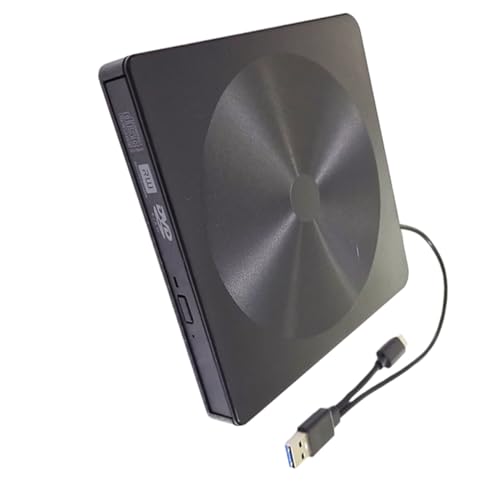 Mipcase Typec External DVD Drive Ultra Thin Multifunctional Optical Drive for Laptop USB Powered Lightweight Portable Strong Error- Black