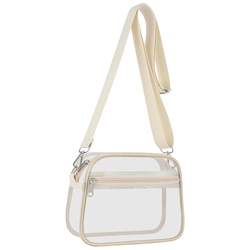 Image of Clear Bag for Stadium Events Clear Sports Fan Handbags Purses with Adjustbale Strap for Concerts Festivals Game Day