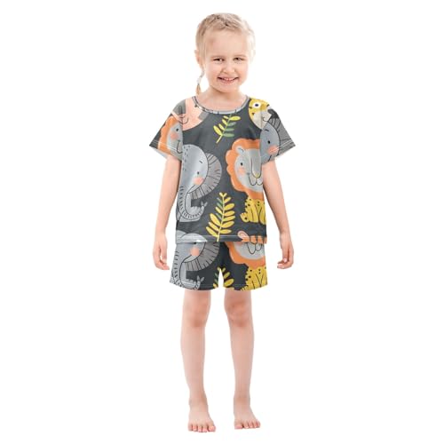 Summer Pajama Set Colorful Animal, Short Sleeve Sleepwear Nightwear3