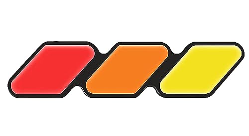 Image of Tri-Color Emblem Decal Sticker for Toyota Tacoma 4Runner Tundra Rav4 Accessories, Grille Fender Hood Side Skirt Bumper Side Mirror Dashboard Decoration(Red-Orange-Yellow)