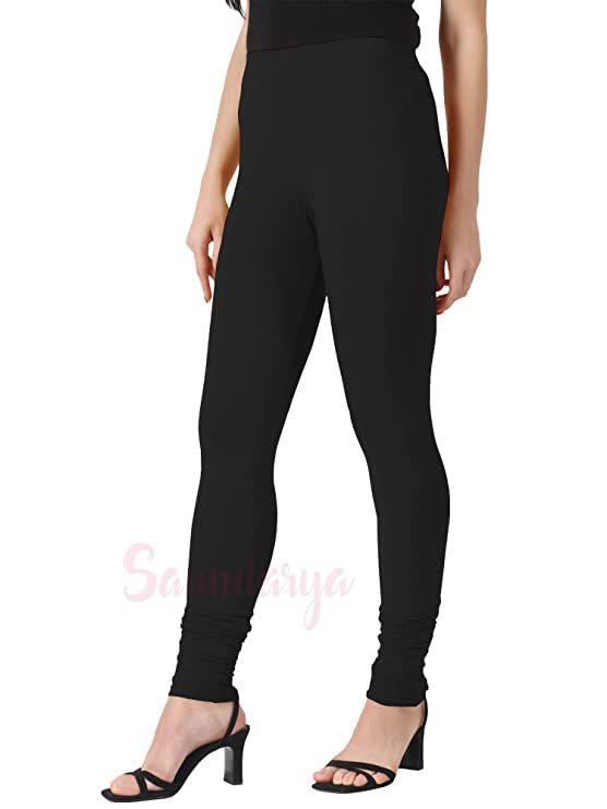 Image of Ultra Soft Cotton Slim fit Solid Color Attractive Casul wear Leggings for Womens - Pack of 2 pcs