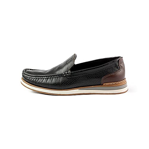 Mocassim Denim Flow Preto/Marrom-Preto-42