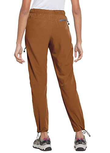 baleaf Travel Pants Women Hiking Long Tall Lightweight Quick Dry Water Resistant Cargo Pants 31'' Caramel Size L3