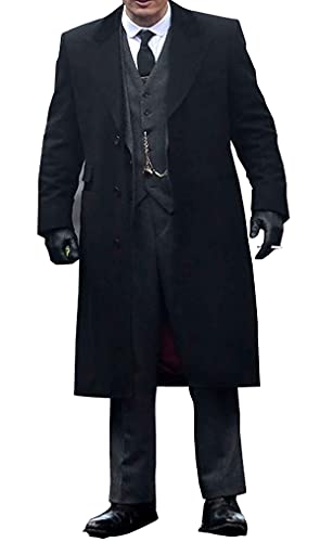 Men's Peaky Blinders Thomas Shelby Black Wool Long Fashion Trench Coat2