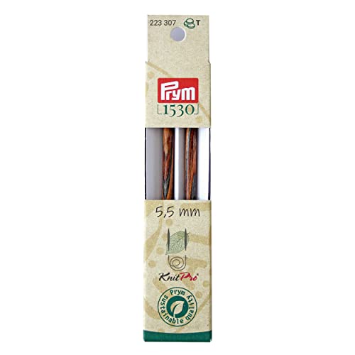 Prym 223327 - Ferri circolari per lavorare a maglia, 11,6 cm, 5,50 mm, in legno, multicolore, 5,5 mm