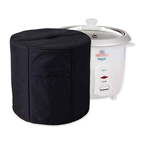 Nabaat Automatic Electric Rice Cooker Waterproof Dust Cover for Prestige/Bajaj/Panasonic/Butterfly/Geek, Kitchen Standard Size, Black (13”x12”).