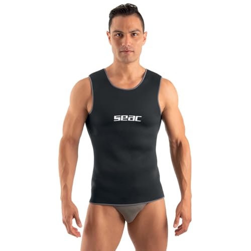 SEAC Chaleco Interior en Neopreno 2,5 mm para Hombre, Color Negro, Talla M