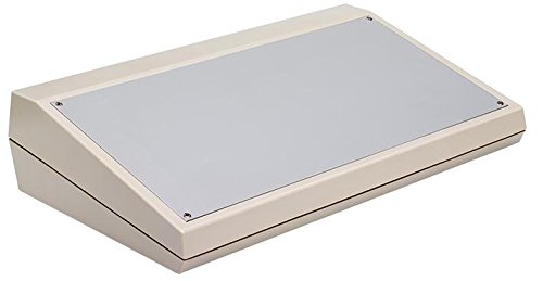 Consola inclinada, gris, 400 x 86,5 x 230 mm | Cajas de plástico / estantes de gabinete de 19 pulgadas, 1 unidad - 33020104