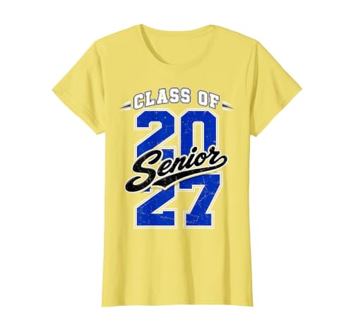 Class of 2027 Senior 2027 Graduation Graduate T-Shirt, Women, Lemon Yellow, Large