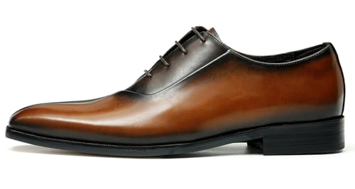 Santimon Genunie Leather Oxfords Formal Dress Shoes for Men - Comfortable Wingtip Toe Two Tone Derby Shoes for Prom Wedding Casual Business2