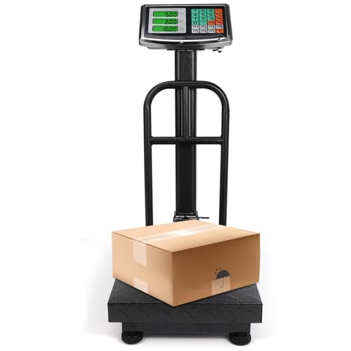 Hemobllo 200kg Industrial Digital Weighing Scale Heavy Duty Folding Platform Scale for Shipping Luggage and Packages with Accurate Measurements and User-Friendly Display