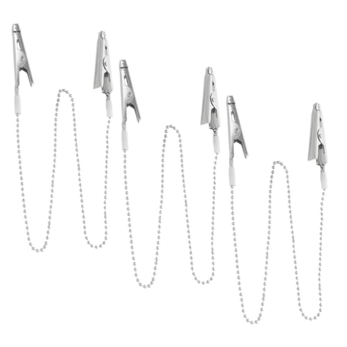 STOBAZA 3Pcs Chain Napkin Holder Clips with Spring Clamps Reliable Bib Holder for Practices and Easy to Use Keeps Neat and Organized