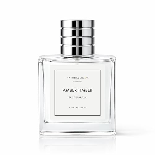NATURAL AMOR LOS ANGELES Amber Timber Eau de Parfum – Unisex Fragrance with Warm Sandalwood, Cardamom & Amber – Long Lasting Woody Oriental Scent for Men & Women (1.7 fl oz)