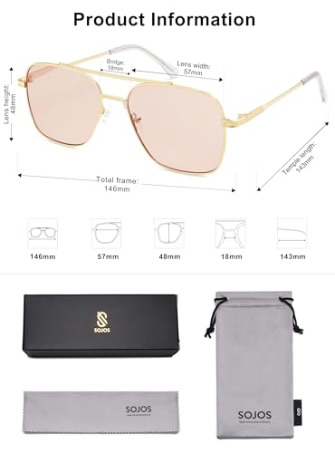 SOJOS Aviator Sunglasses for Men WomensTrendy Designer Shades SJ1232