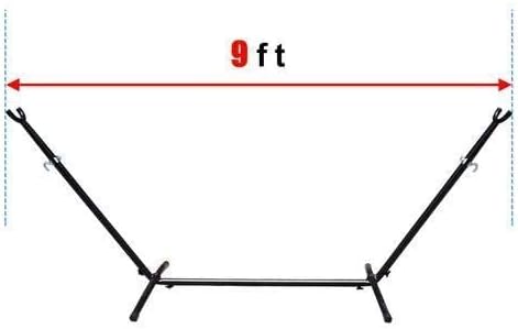 Hammock with Stand, Premium Cotton Hammock with Space Saving Steel Stand, Patio, Tree, Outdoor Hammock Portable Carrying Bag Included (Desert White)