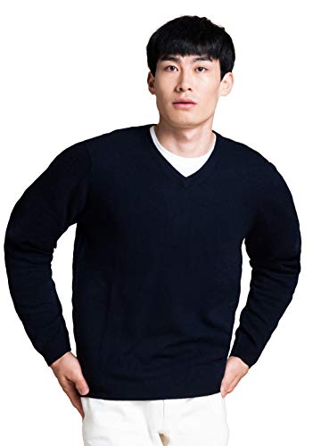 cashmere 4 U Big and Tall Sweater for Men 100% Cashmere Pullover Navy