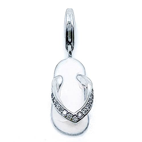 OYZY Flip Flops Slipper Charms Anhänger, 925 Sterling Silber Anhänger Charms Fit Armbänder Halskette Schmuck Frauen Männer Geschenk Cover