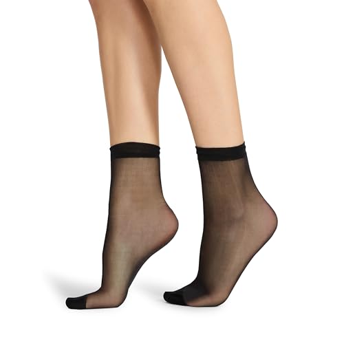 STEVE MADDEN Womens 2Pk Ditsy Heart Tulle Crew, Black/White, 9-112