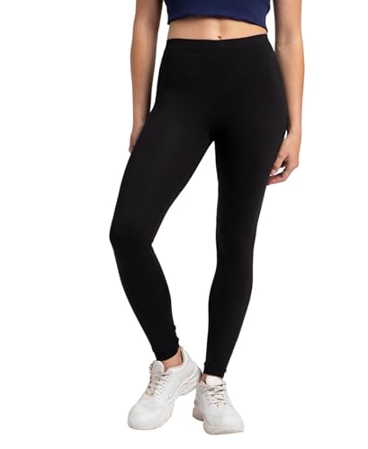Image of Jockey AW87 Women Super Combed Cotton Elastane Stretch Leggings with Ultrasoft Waistband