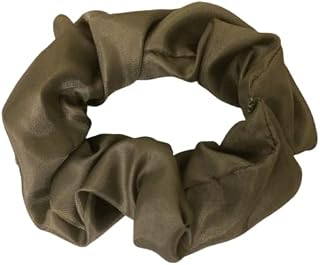Hair Elastic Scrunchie - Silvery Grey - Shiny Metallic Silver-Colored Hair Tie - Gift, Stocking Stuffer, or Ponytail Fashion Accessory