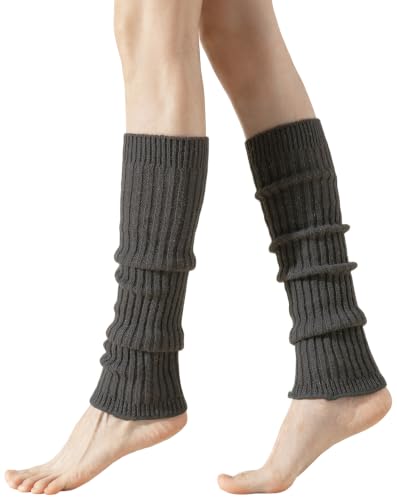 Image of Yawlsow Leg Warmers for Women Girls Y2k Knit Ruffle Leg Warmer Winter 80s with Sequins, Japanese Kawaii Harajuku Accessories