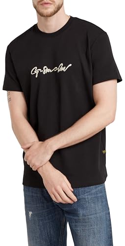 G-Star para Hombre Camiseta G-Script, Negro (dk Black D25150-C812-6484), XL