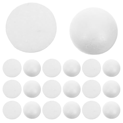 DOITOOL Lot de 70 Boules de Mousse de 5 cm, Demi-Cercles Lisses, Rondes, en polystyrène, pour Bricolage, décorations de Noël, Thanksgiving, Mariage, école...