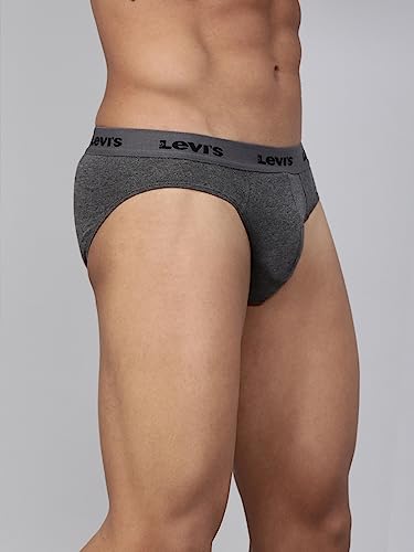 Levi's 009 Men's Pure Cotton Solid Brief - Mid Rise, Outer Elastic Waistband (Pack of 1)