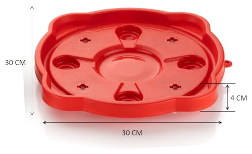 Image of RIOMAX Plastic LPG Cylinder Stand, Gas Trolley, Cylinder Trolley Stand with Wheels, Water Bottle Trolley, Flower Pot Stand, Multipurpose Trolley (Red, Pack of 1)