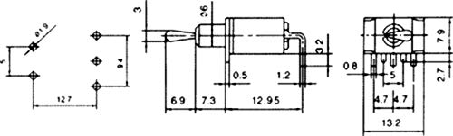AERZETIX: Interruttore a levetta SP3T ON-OFF-ON