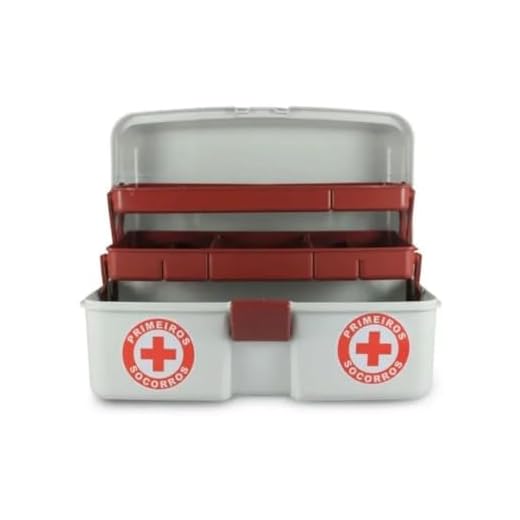 Maleta Caixa Primeiros Socorros Organizadora De Medicamentos e Remédios C/ 2 Bandejas Kit Emêrgencia
