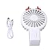 mumisuto Wentylator ręczny, do ponownego ładowania, mini wentylator USB, przenośny wentylator ręczny, zasilany bateriami, dla dzieci, dziewcząt, kobiet, mężczyzn, wewnątrz i na zewnątrz, w podróży (biały)