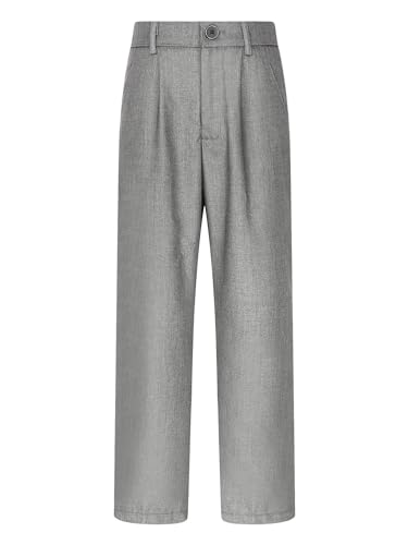 JEYPINMI Boys School Uniform Pant Kids Pull-on Relaxed Fit Stretch Long Trousers Formal Dressy Suit Pants
