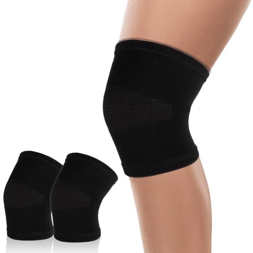 MBAIYO Kids Knee Brace Sleeve, 1 Pair Youth Knee Compression Sleeve Breathable Children Knees Support Pad Elastic Soft Knees Protectors for Boys Girls Basketball Volleyball Football Running(Medium)