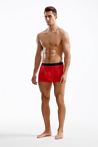 Mens Modal Underwear Seamless Microfiber Boxer Briefs Trunks Short Leg Pack4