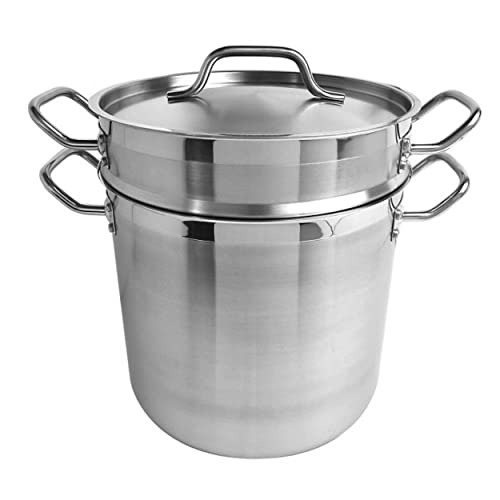 TrueCraftware-12 Quart Stainless Steel Double Boiler 3 Piece Set- Steam Melting Pot Cookware Stainless Steel Double Boiler Pot for Melting Chocolate Candy Butter Cheese Dishwasher & Oven Safe