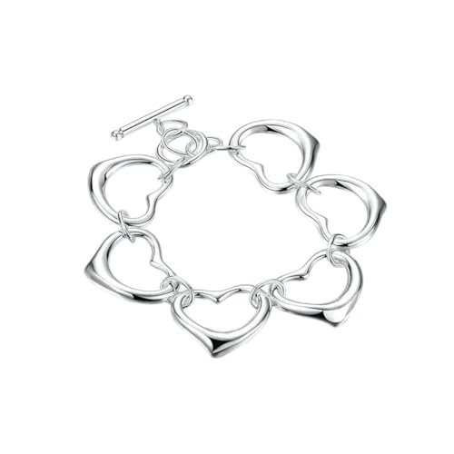 New 2026 Arrive Unisex Charm 925 Sterling Silver 8 Inches Simple Heart Chain Bracelet For Women Fashion Party Gift Jewelry Findings Trendy Accessories Creative For Women And Men