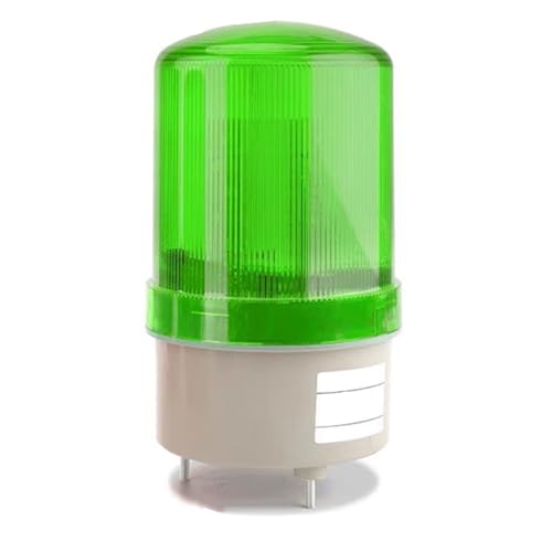 LEEYIKE AC110 V Industrial Signal Alarm Tower Lamp LTE-1101J, LED Rotating Strobe Warning Light with Buzzer for Emergency Factory Courtyard (Green)