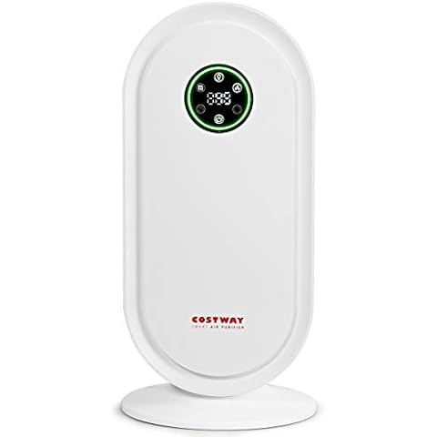 COSTWAY Luftreiniger mit HEPA-Filter, Premium-Aktivkohlefilter, Luftqualitätsmonitor und LED-Anzeige Cover