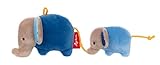 Tolle Greifmöglichkeiten zum Betasten und Nuckeln: Ideal geformt für kleine Hände - Körper, Ohren und Schwänzchen zum Greifen – Die kleinen Elefanten rasseln leise