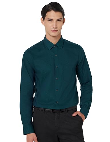Image of Arrow Men Slim fit Cotton Self-Design Long Sleeves Spread Collar Shirt