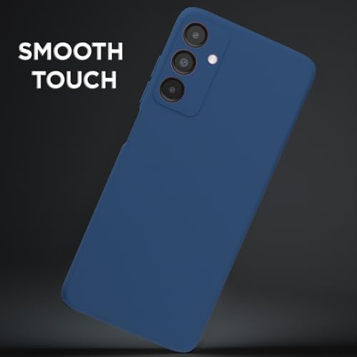 Image of Outlouders Back Cover for Samsung Galaxy A14 4G / A14 5G | Camera Protection | Durable Soft Matte Silicone Bumper Case (Blue)