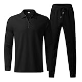 Chandal Hombre Completo,Conjunto de Chándal para Hombre Camiseta Manga Larga Hombre con Media Cremallera y Pantalones Deportivos Traje de Jogging Ocio Ropa Deportiva Hombre Invierno Original