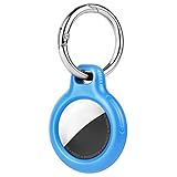 Ainiv Étui de Protection pour Airtag Key Finder, AirTag Porte Clé, Étui Anti-Rayures Portable pour AirTags, Housse de Protection AirTag Locator Tracker pour Clés, Enfants, Animaux de Compagnie-Bleu