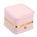 PATIKIL Velvet Ring Box, Single Slot Wedding Ring Box Vintage Jewelry Holder for Engagement Proposal Ceremony Anniversary Style 2, Pink