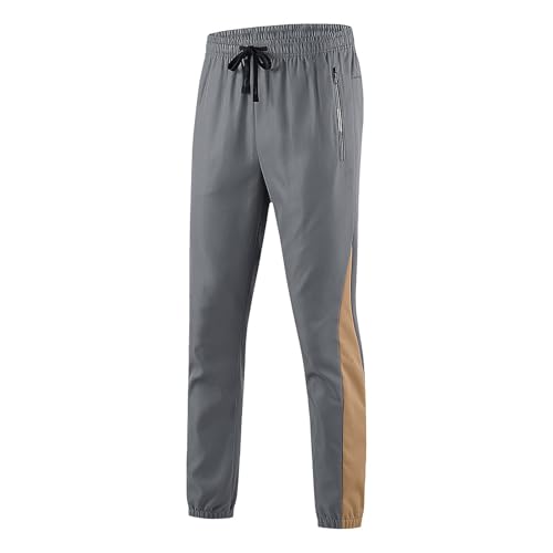 Cambkatl Men’s Color Block Sweatpants Stretchy Athletic Joggers Elastic Waist Drawstring Workout Running Pants with Pockets