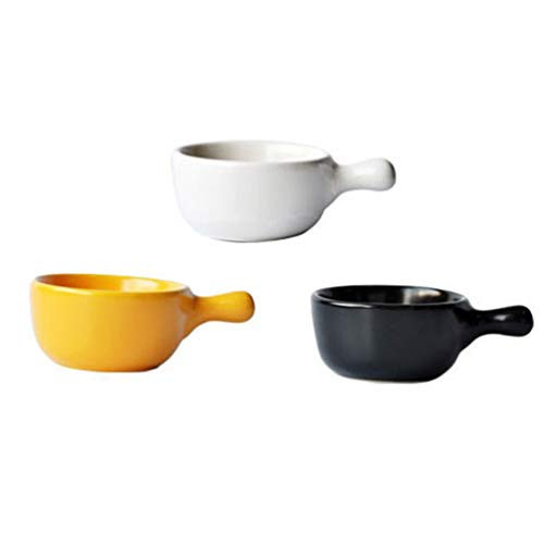 Hemoton Prato de Molho de CerÃ¢mica Com 3 PeÃ§as de Porcelana Multiuso Pratos de Tigela de Tempero P