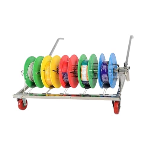 Soporte De Carrete De Cable Móvil,Dispensador De Estante De Carrete De Alambre De Alta Resistencia,Rejilla For Desenrollar Cables,Bobinas Cuadradas De 0,3-6(5 reel)
